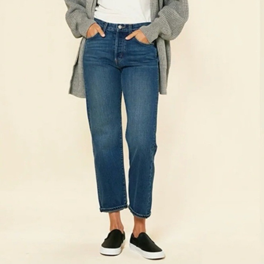 Outerknown SEA Jeans Fillmore Boyfriend‎ Dark Indigo Organic NWT 27 Minimalist